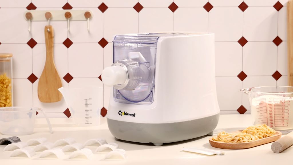 CGOLDENWALL Automatic Pasta Maker with 650g capacity in kitchen setup
