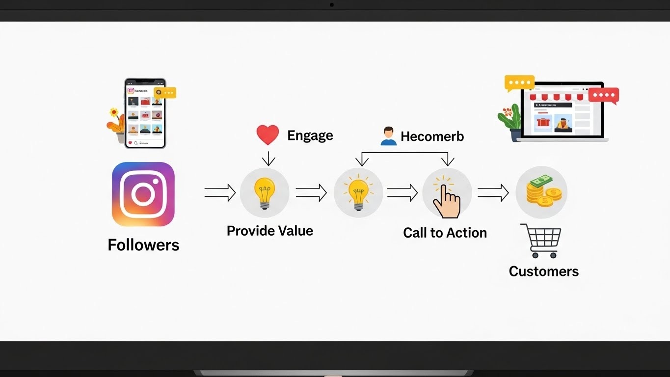 Instagram engagement to sales process