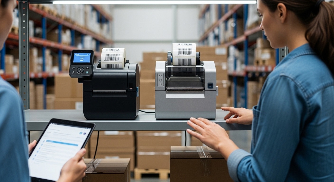 Retail label system with barcode scanner and labeled products