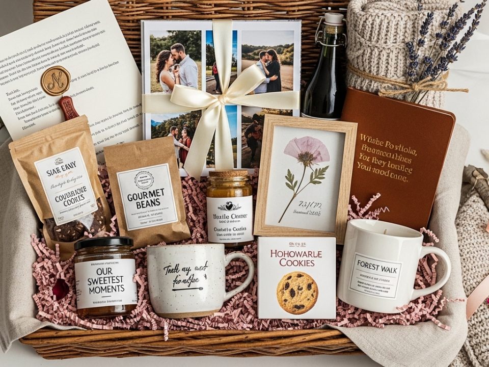 romantic gift basket ideas with candles photos and handwritten love notes