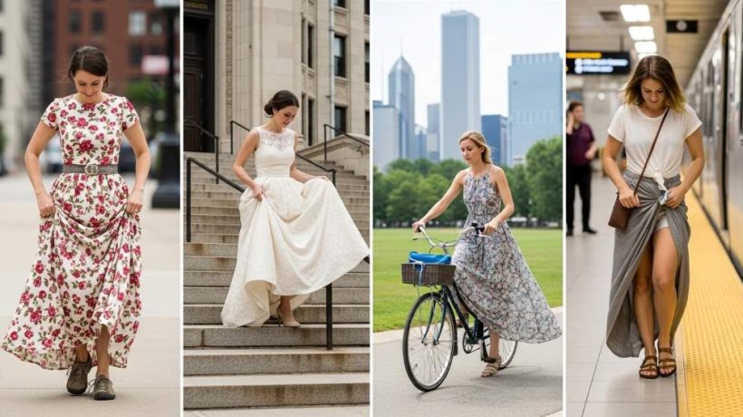 How Women in Chicago, IL Handle Long Dresses Without Permanent Alterations