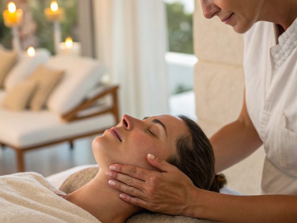 Cold Stone Facial Massage narrows blood vessels to quickly drain fluid, reduce puffiness, and soothe inflammation for a instantly sculpted, refreshed face.