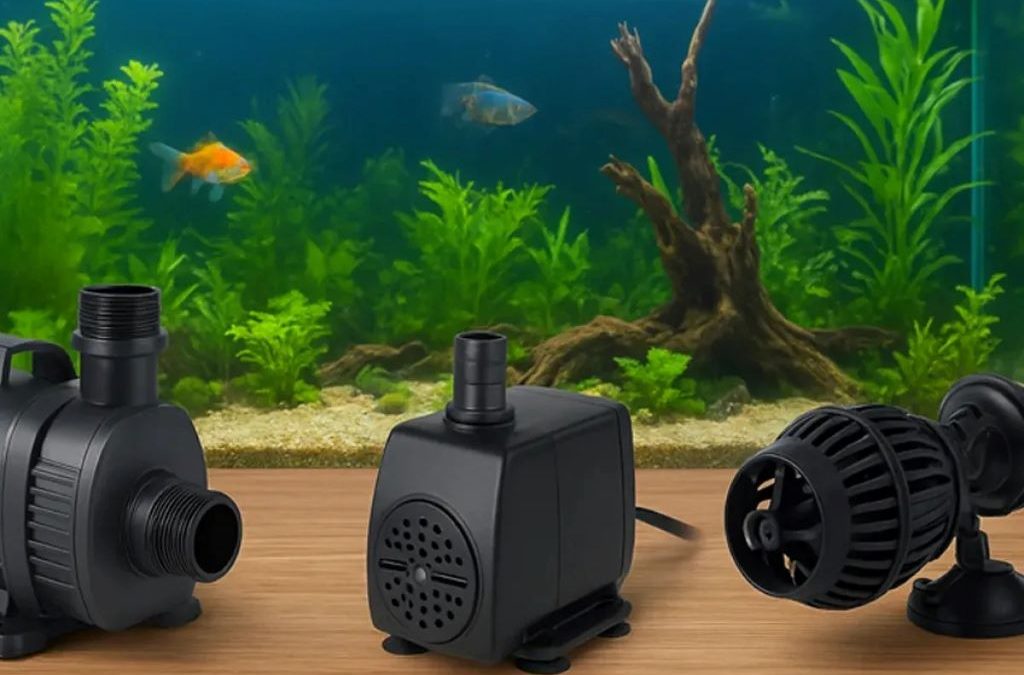 Aquarium water pumps matched to different fish tank sizes