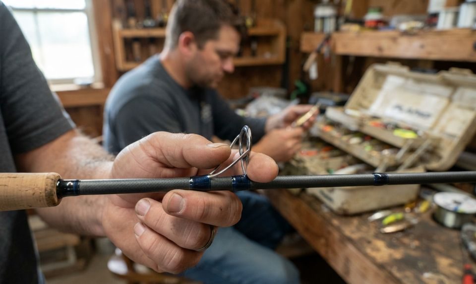 Checking the condition of used fishing equipment
