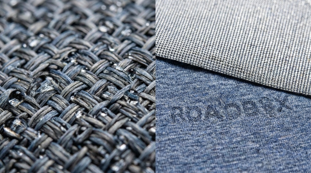 Close-up view of lightweight, UV-blocking sun shirt fabric.